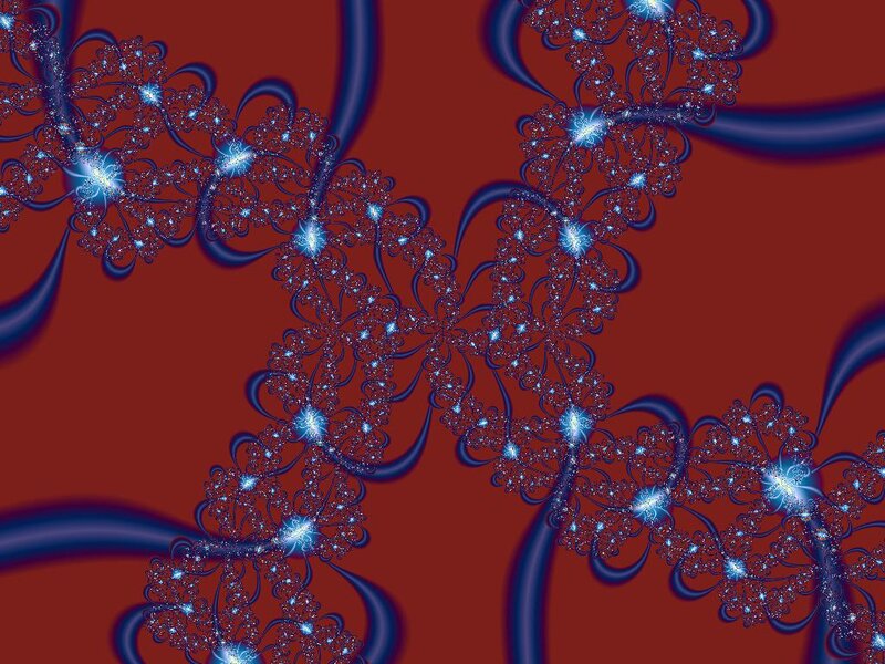 Blue Fractal Patterns — Red