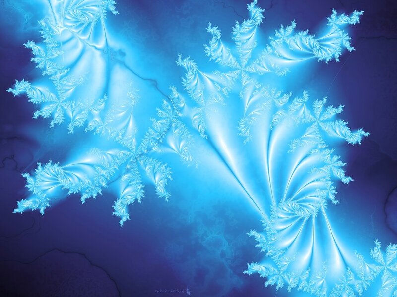 Blue Fractal Patterns — Serene, Digital Art, Fractals, Light
