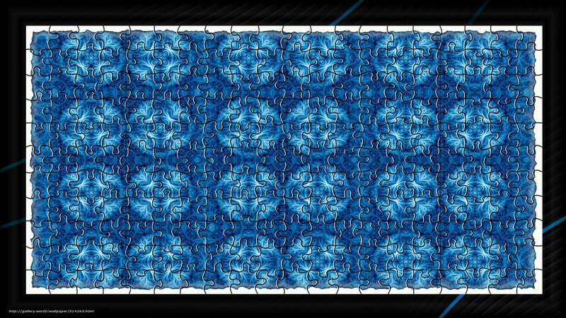 Blue fractal puzzle pattern