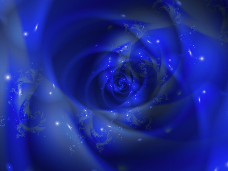 Blue Fractal Rose — Serene