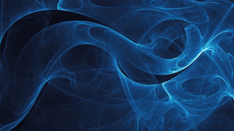 Blue Fractal Smoke Patterns — Ethereal, Abstract, Light