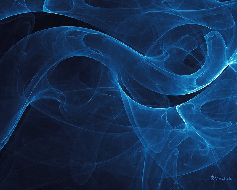 Blue Fractal Smoke Patterns — Serene