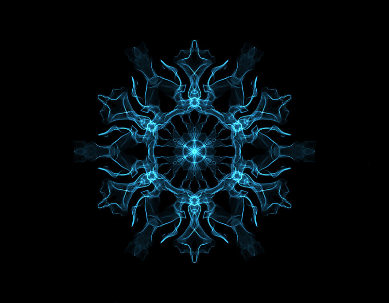Blue Fractal Snowflake — Calm