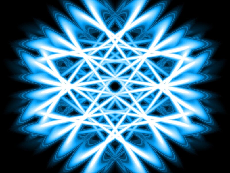 Blue Fractal Snowflake — Dramatic