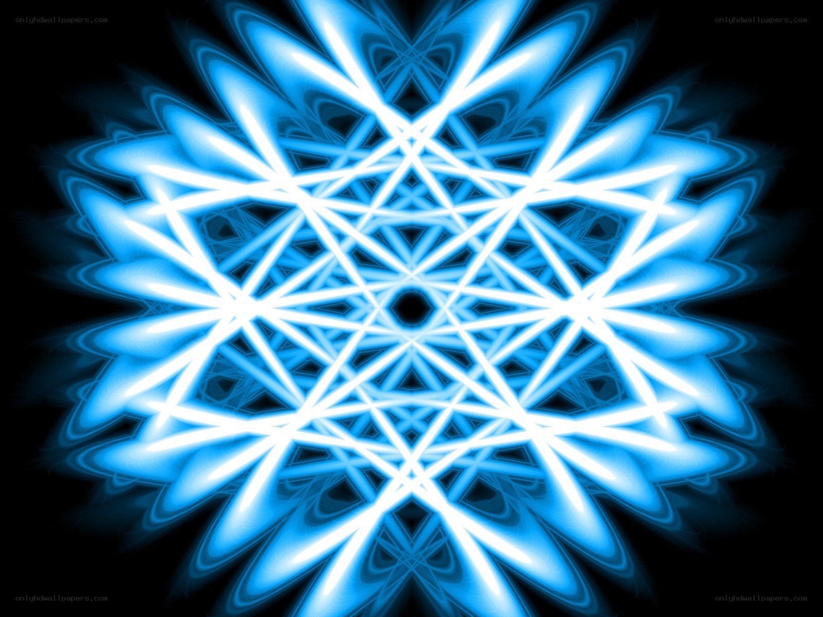 blue fractal snowflake pattern