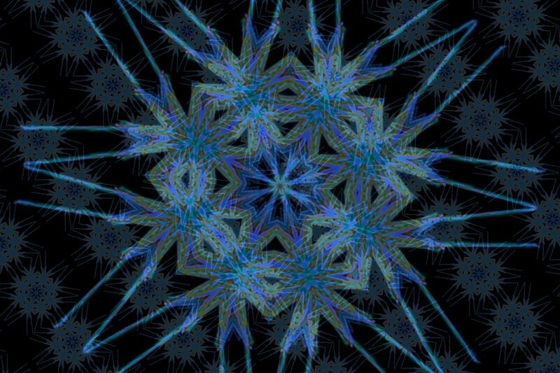 Blue Fractal Snowflake