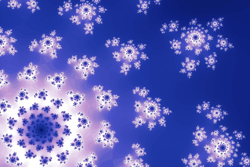 blue fractal snowflakes