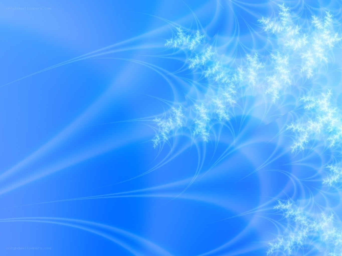 blue fractal snowflakes
