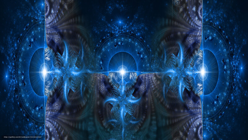 blue fractal space pattern