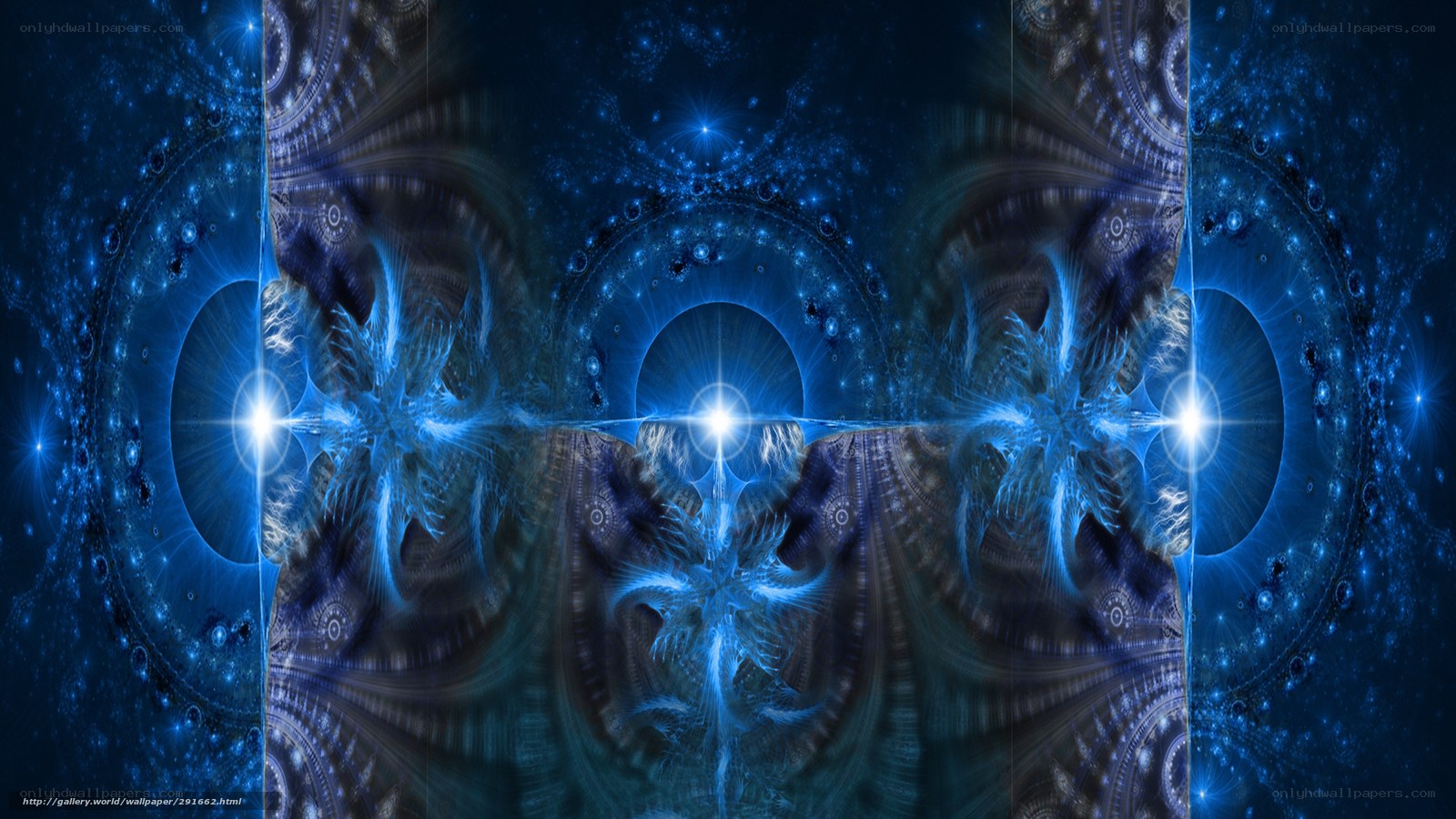 blue fractal space pattern