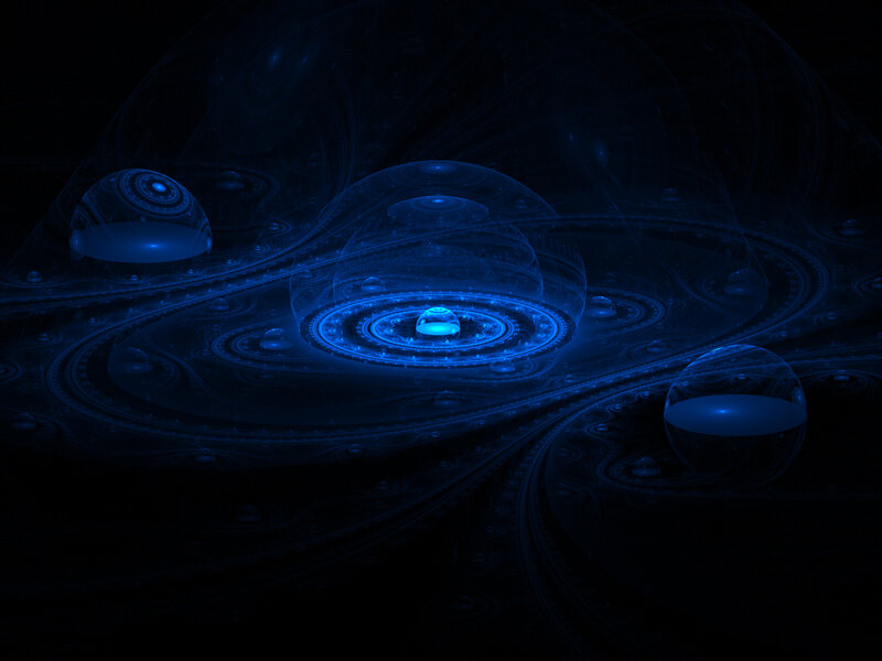 blue fractal space scene