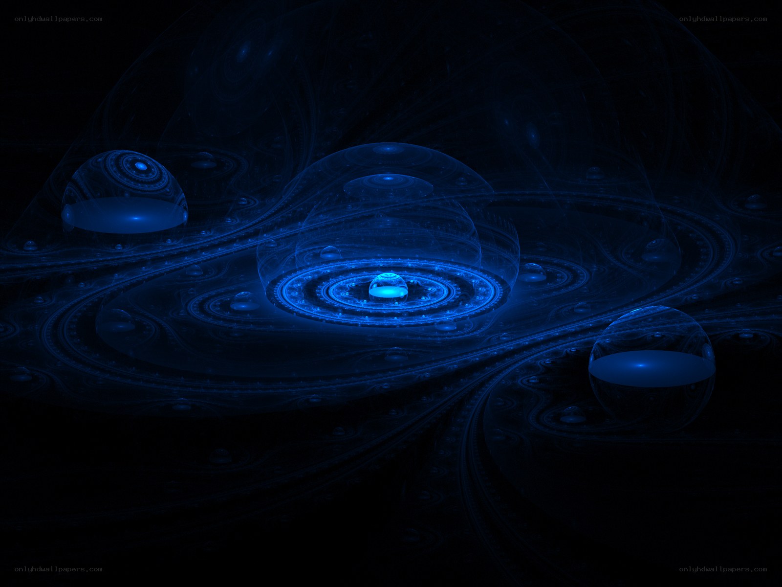 blue fractal space scene