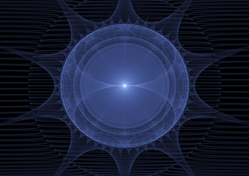 Blue Fractal Sphere — Calm