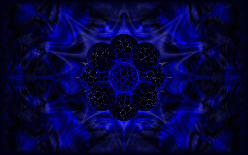 blue fractal sphere cluster