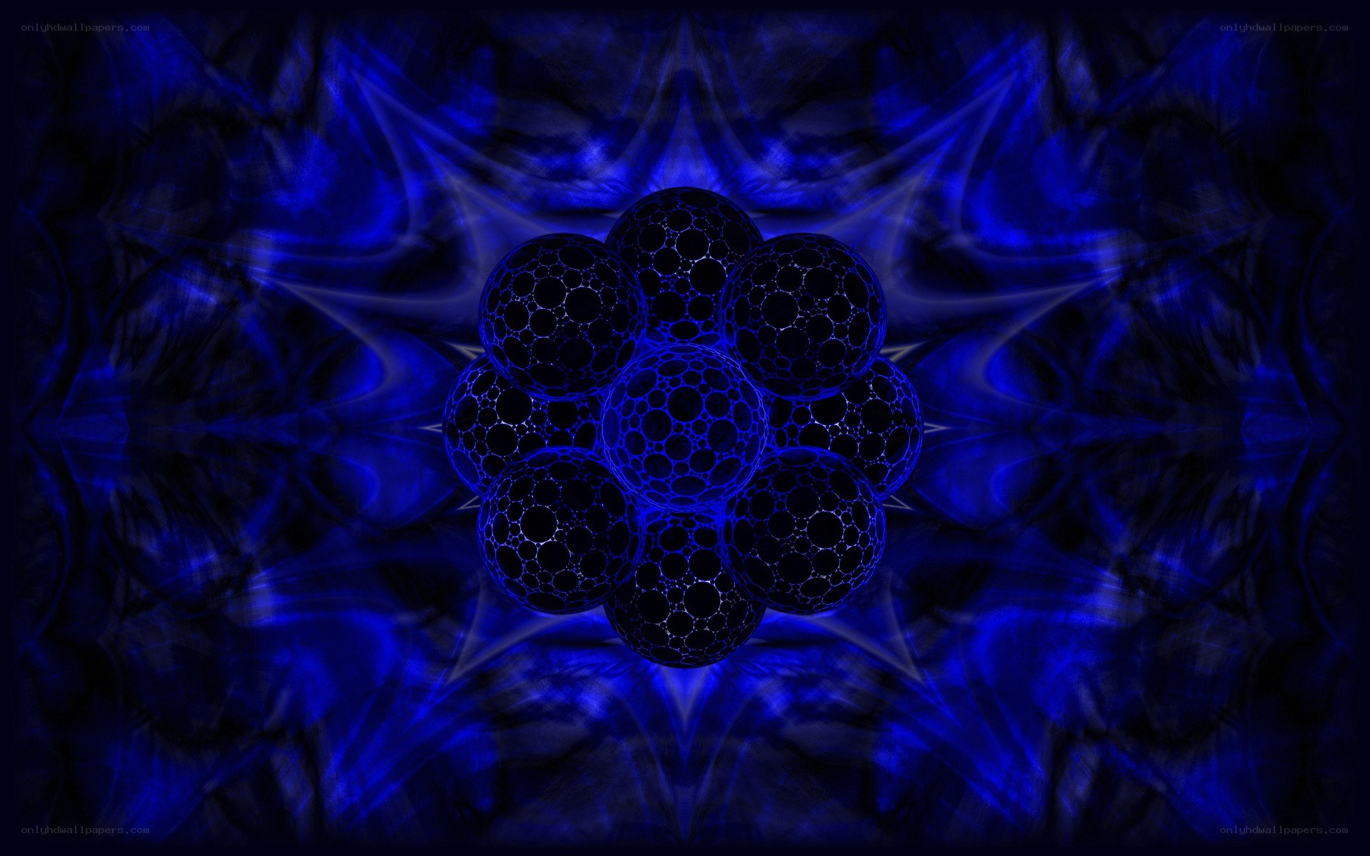 blue fractal sphere cluster
