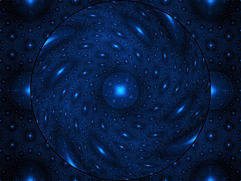 Blue Fractal Sphere — Cosmic