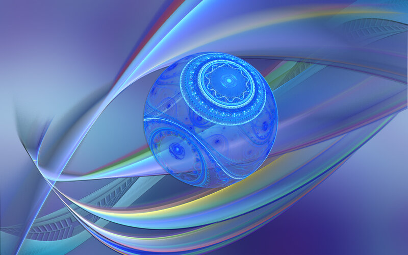 Blue fractal sphere in motion