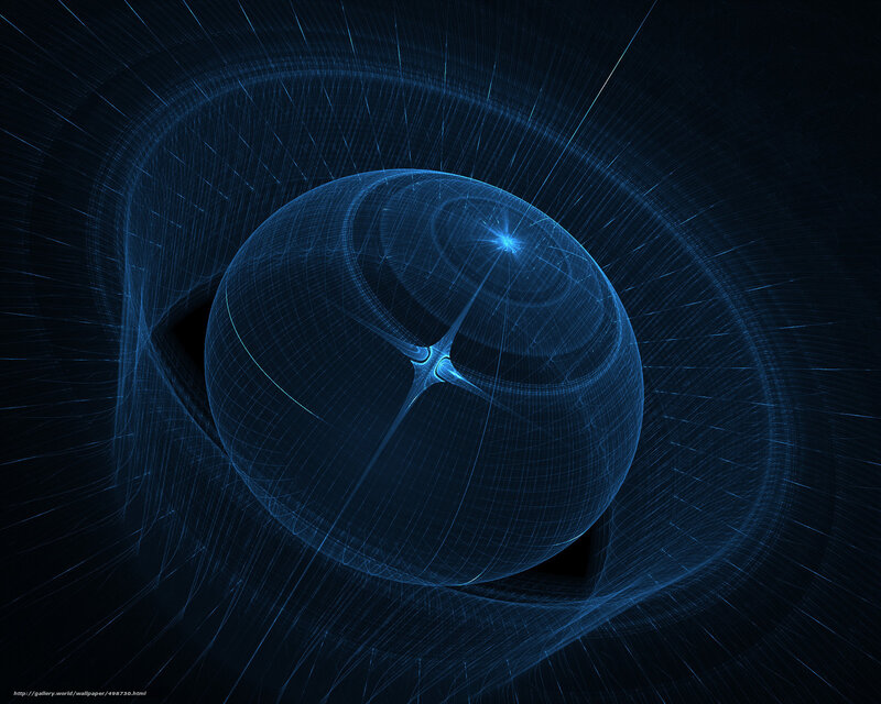 Blue Fractal Sphere in Space