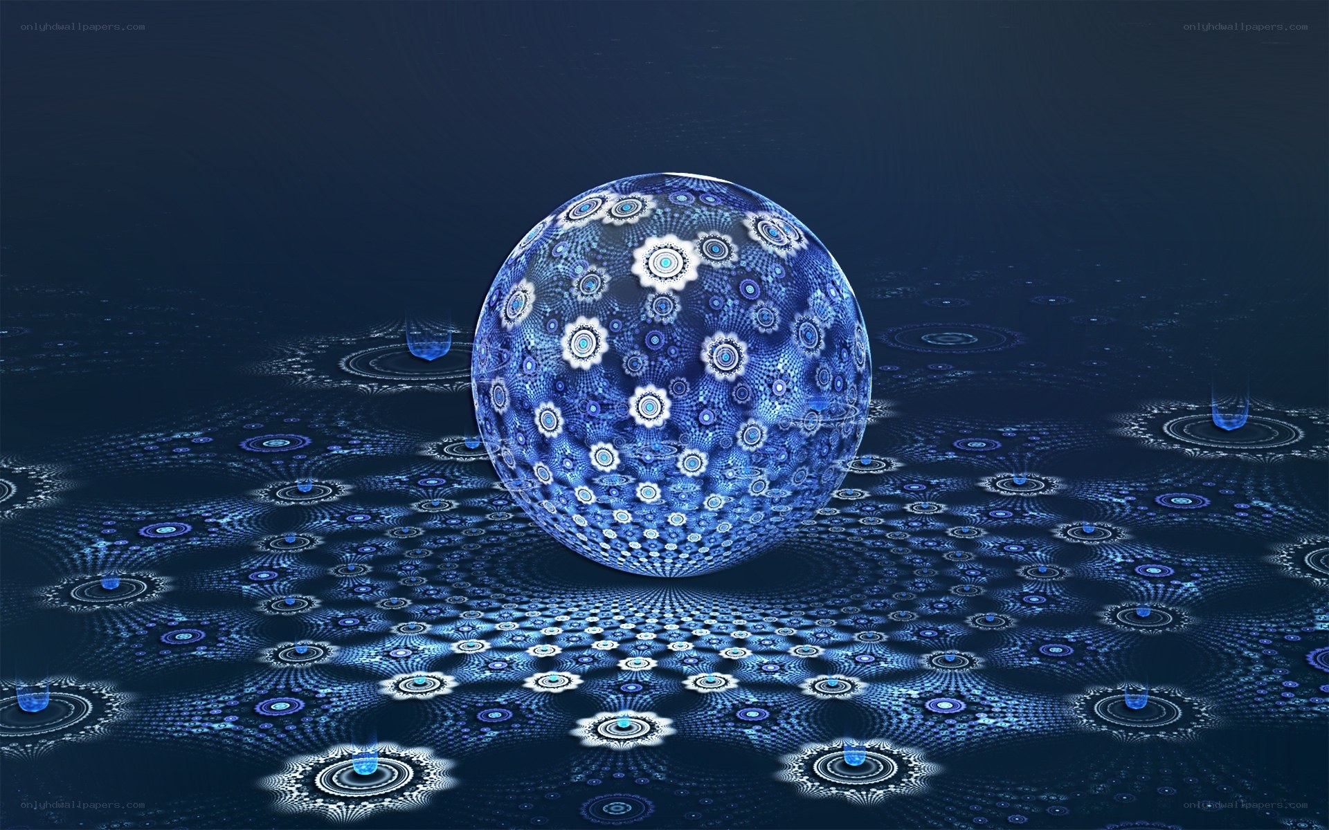 blue fractal sphere pattern