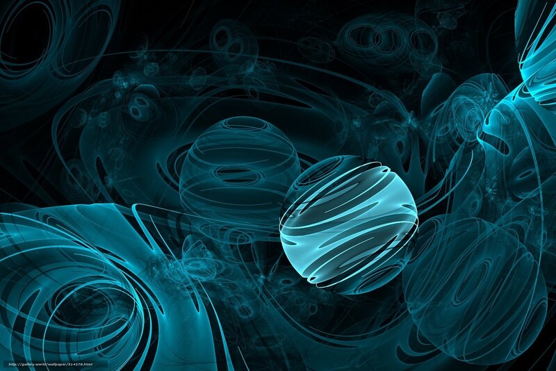 Blue Fractal Spheres — Abstract, Digital Art