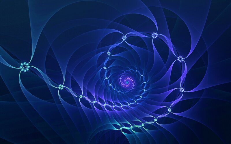 blue fractal spiral
