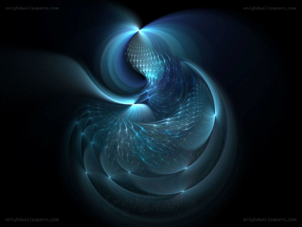 Blue fractal spiral