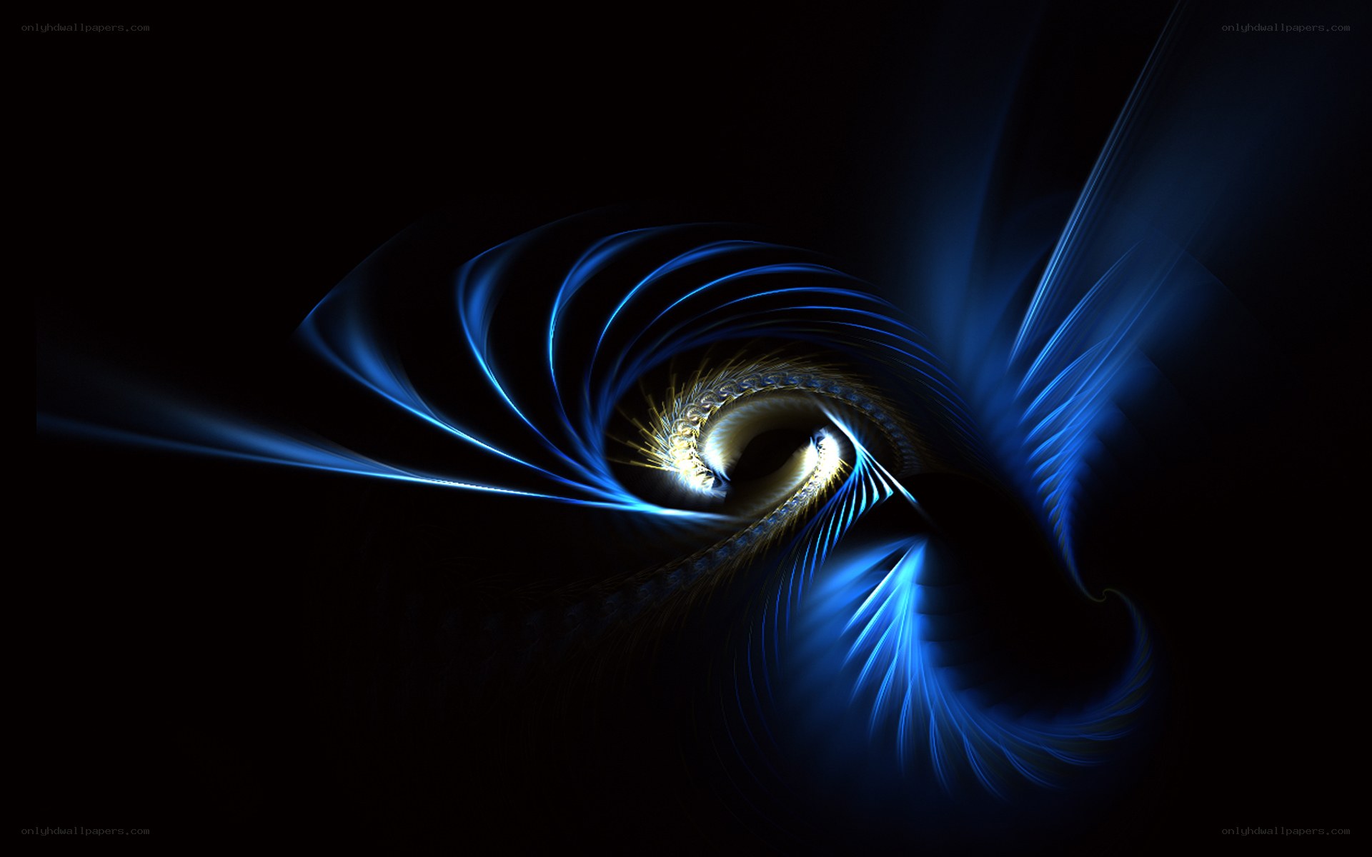 blue fractal spiral