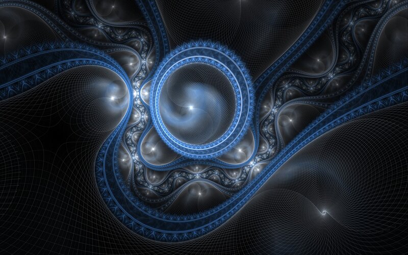 Blue Fractal Spiral — Abstract, Digital Art