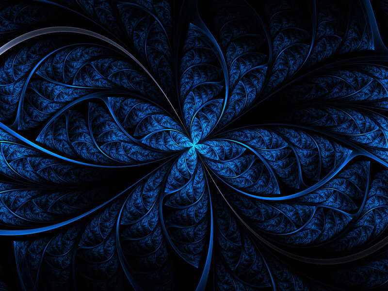 Blue Fractal Spiral — Abstract