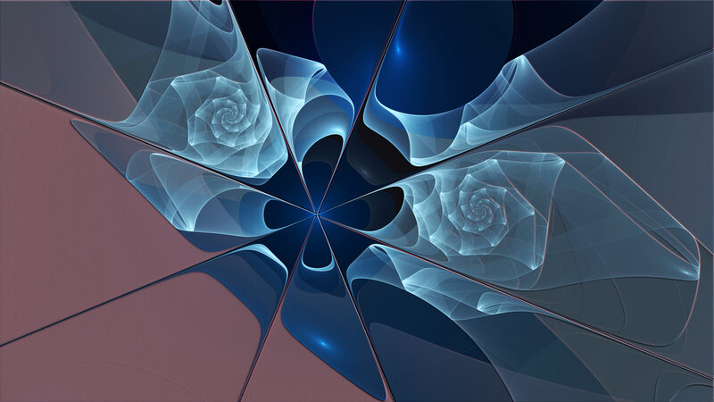 Blue Fractal Spiral — Calm