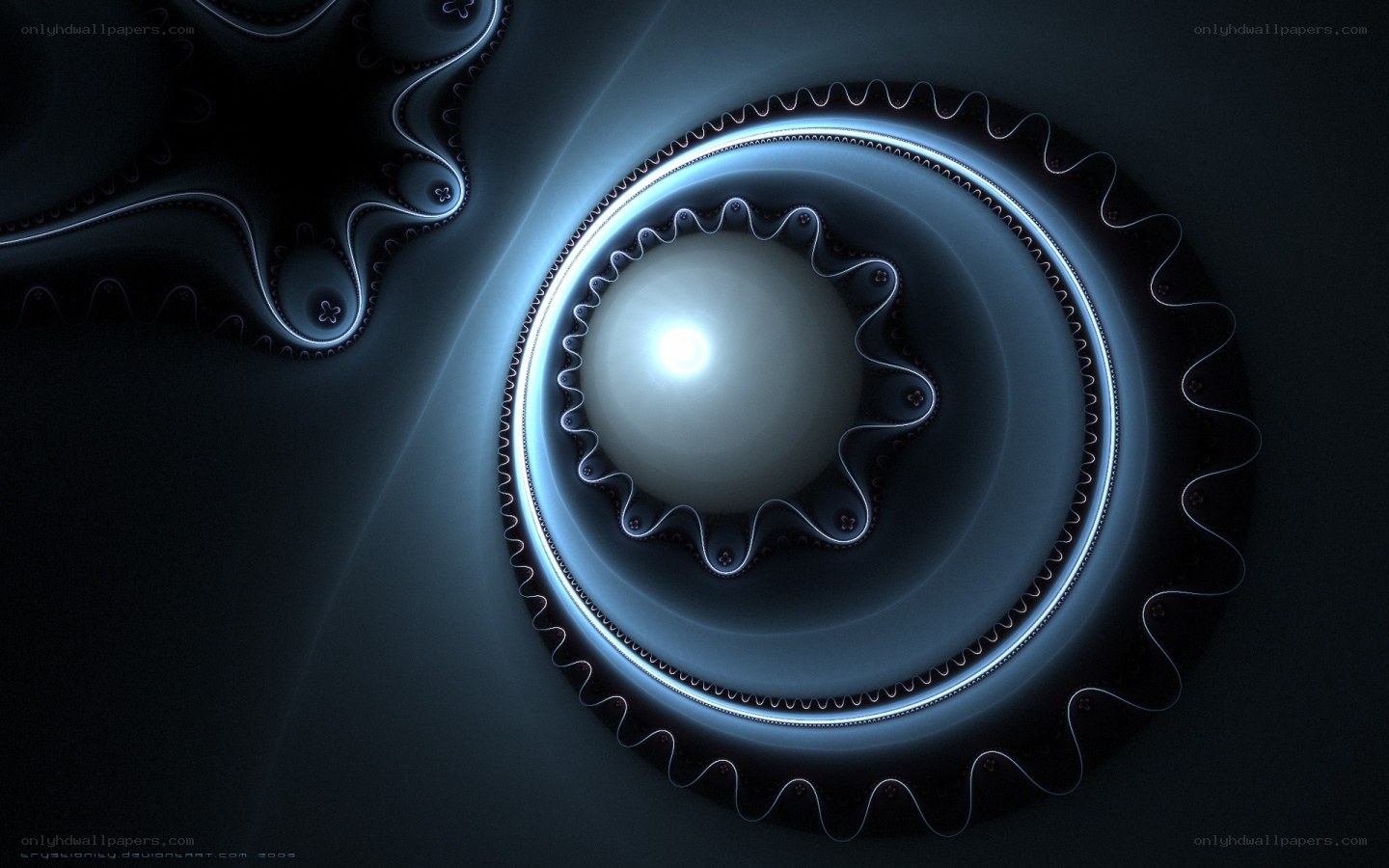 blue fractal spiral design