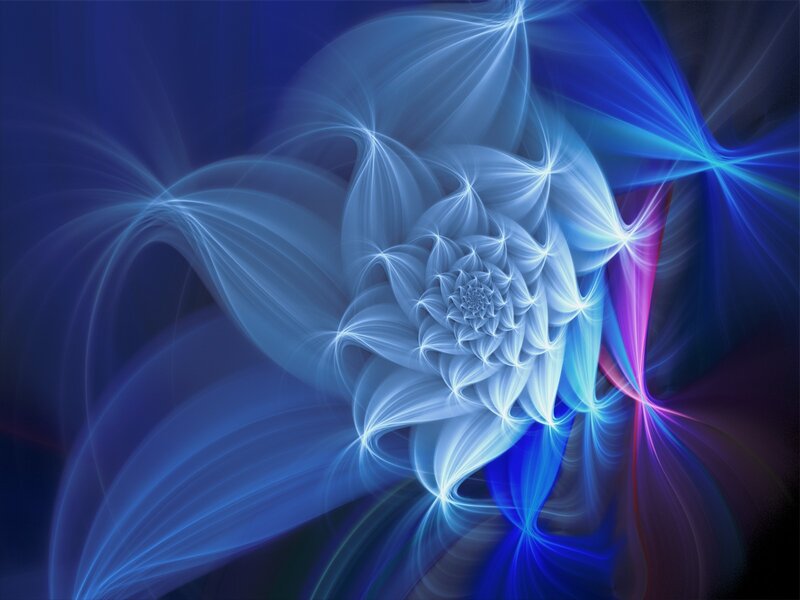 blue fractal spiral design