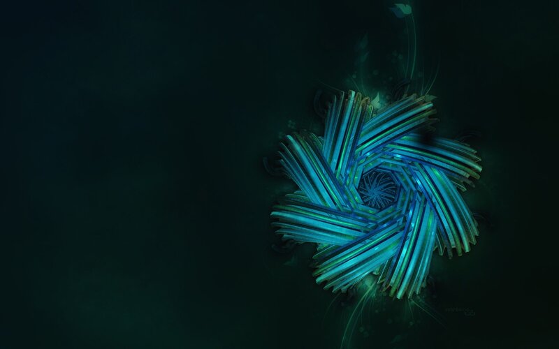blue fractal spiral design