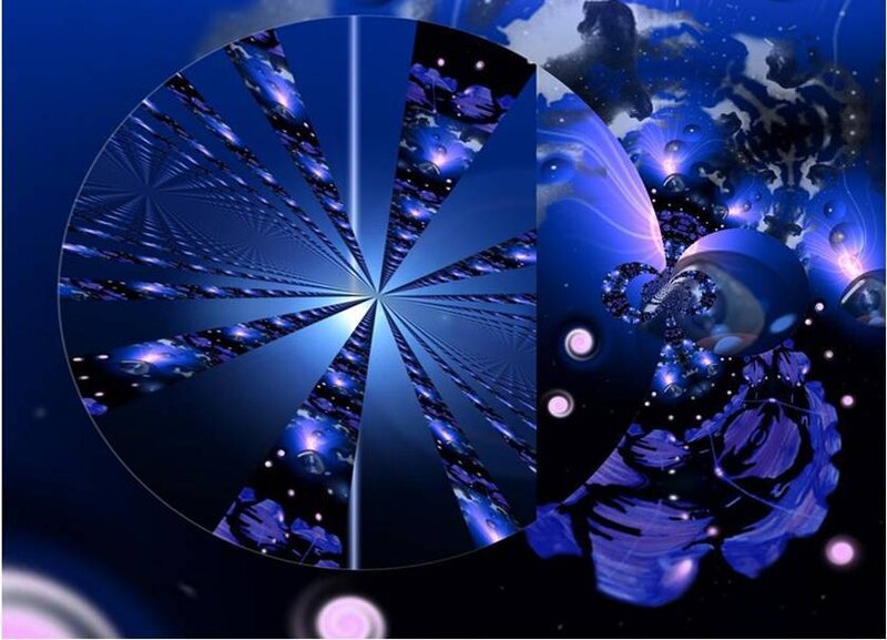 Blue fractal spiral design