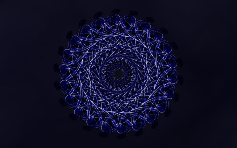 blue fractal spiral design