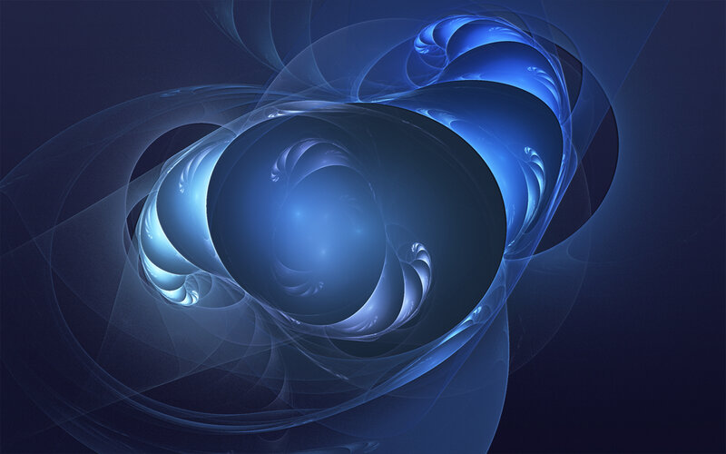 Blue fractal spiral design