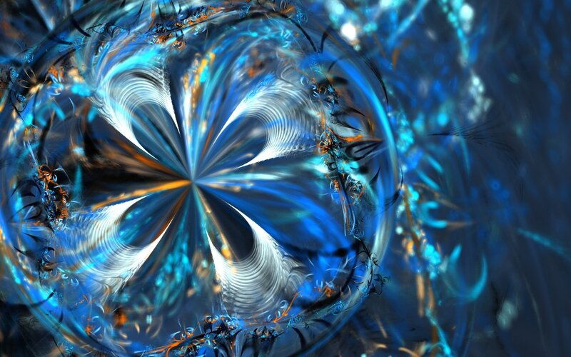 Blue Fractal Spiral — Dynamic, Abstract, Light