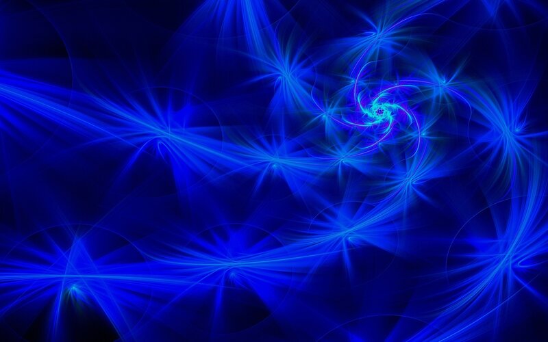 Blue Fractal Spiral — Dynamic, Abstract