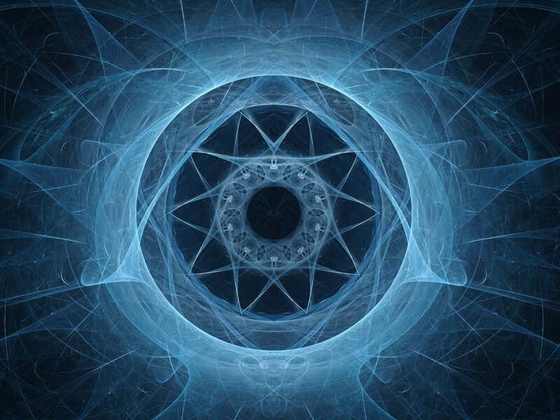 Blue Fractal Spiral — Hypnotic, Abstract, Circles