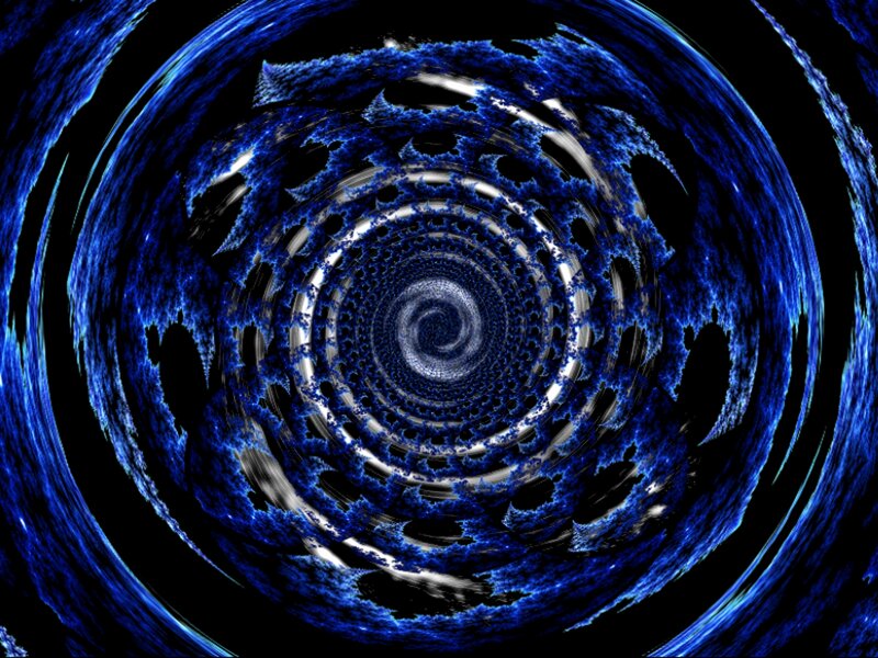 Blue Fractal Spiral — Hypnotic, Abstract