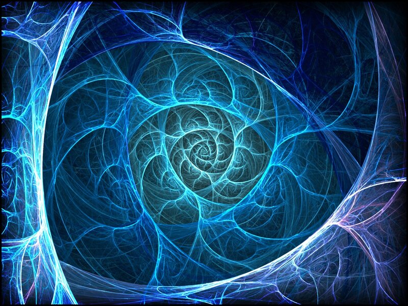 Blue Fractal Spiral — Hypnotic
