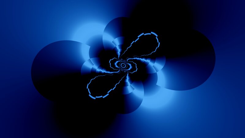 Blue Fractal Spiral — Mysterious