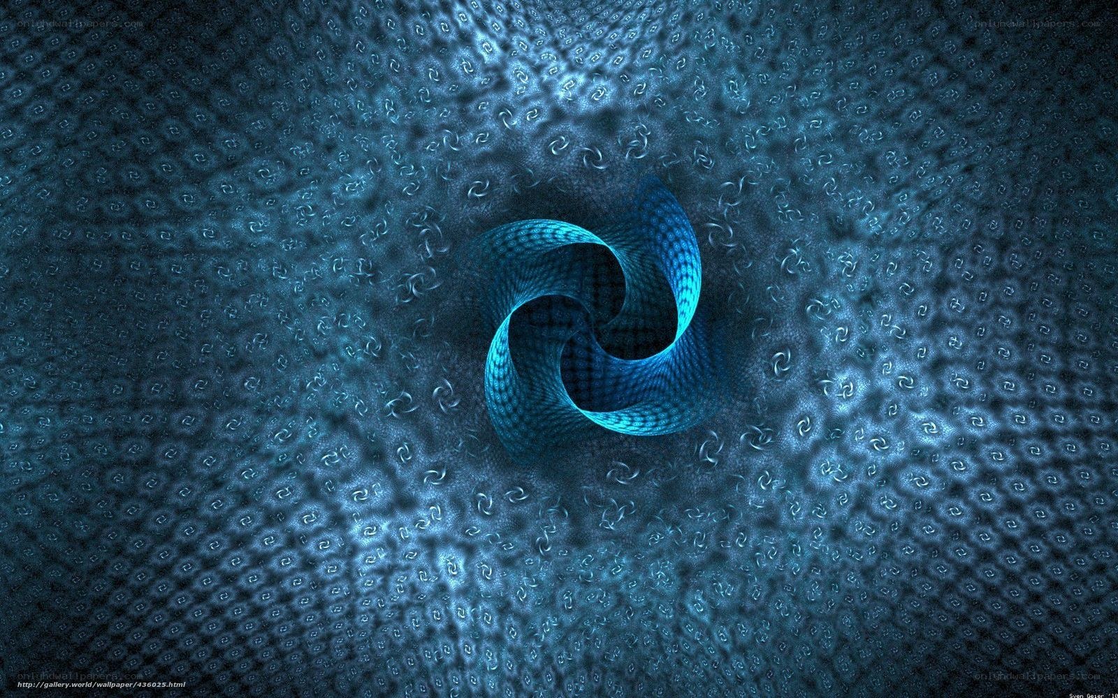 Blue fractal spiral pattern