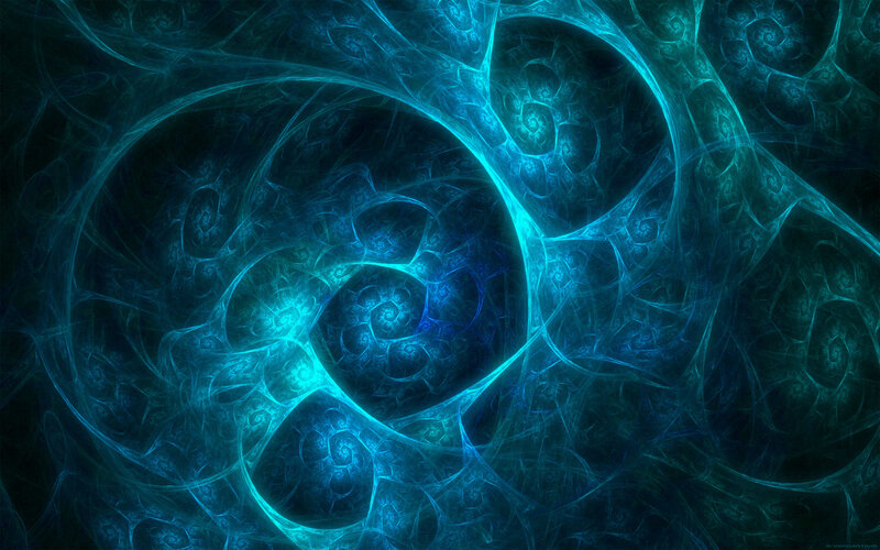 blue fractal spiral pattern