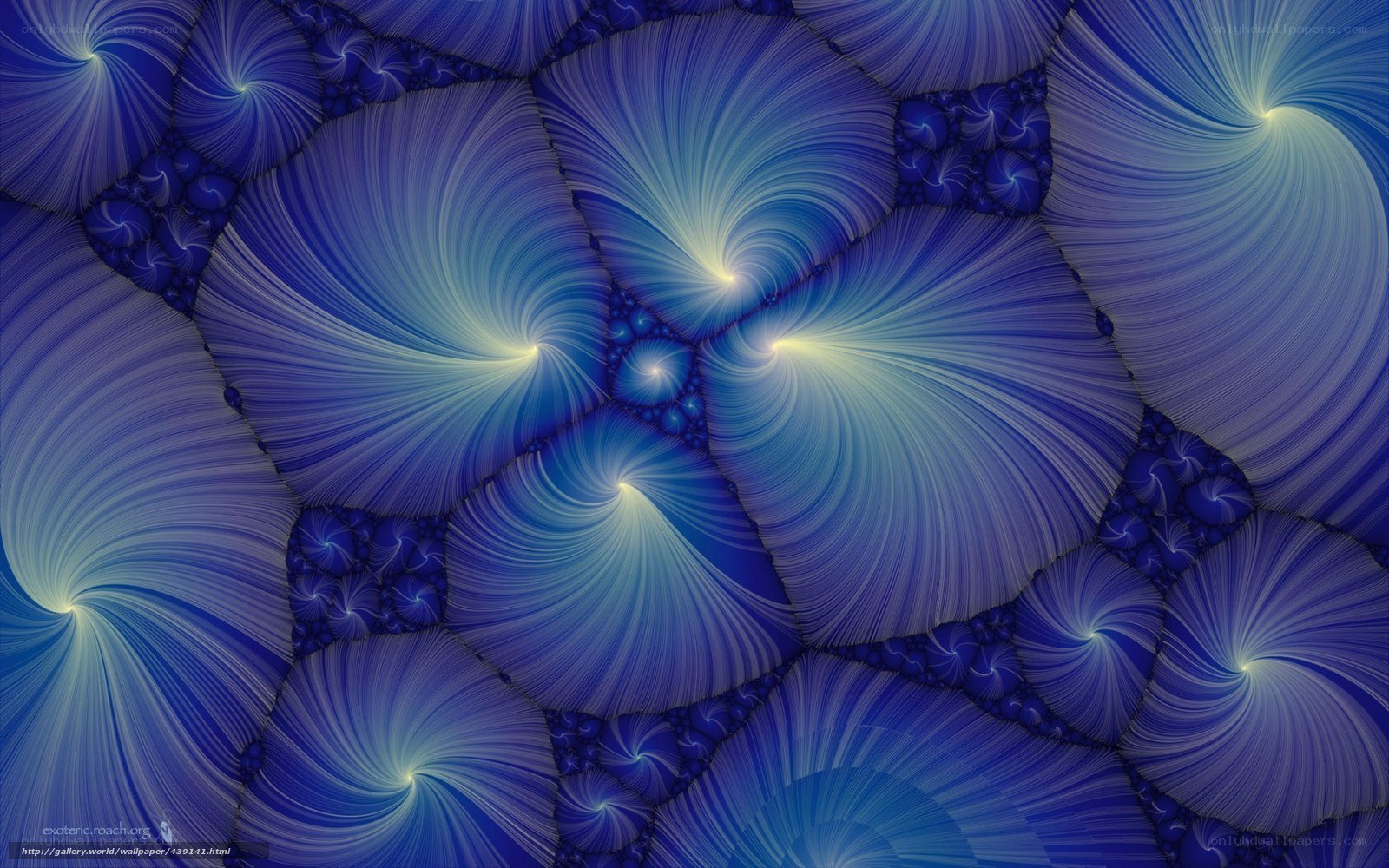 blue fractal spiral pattern