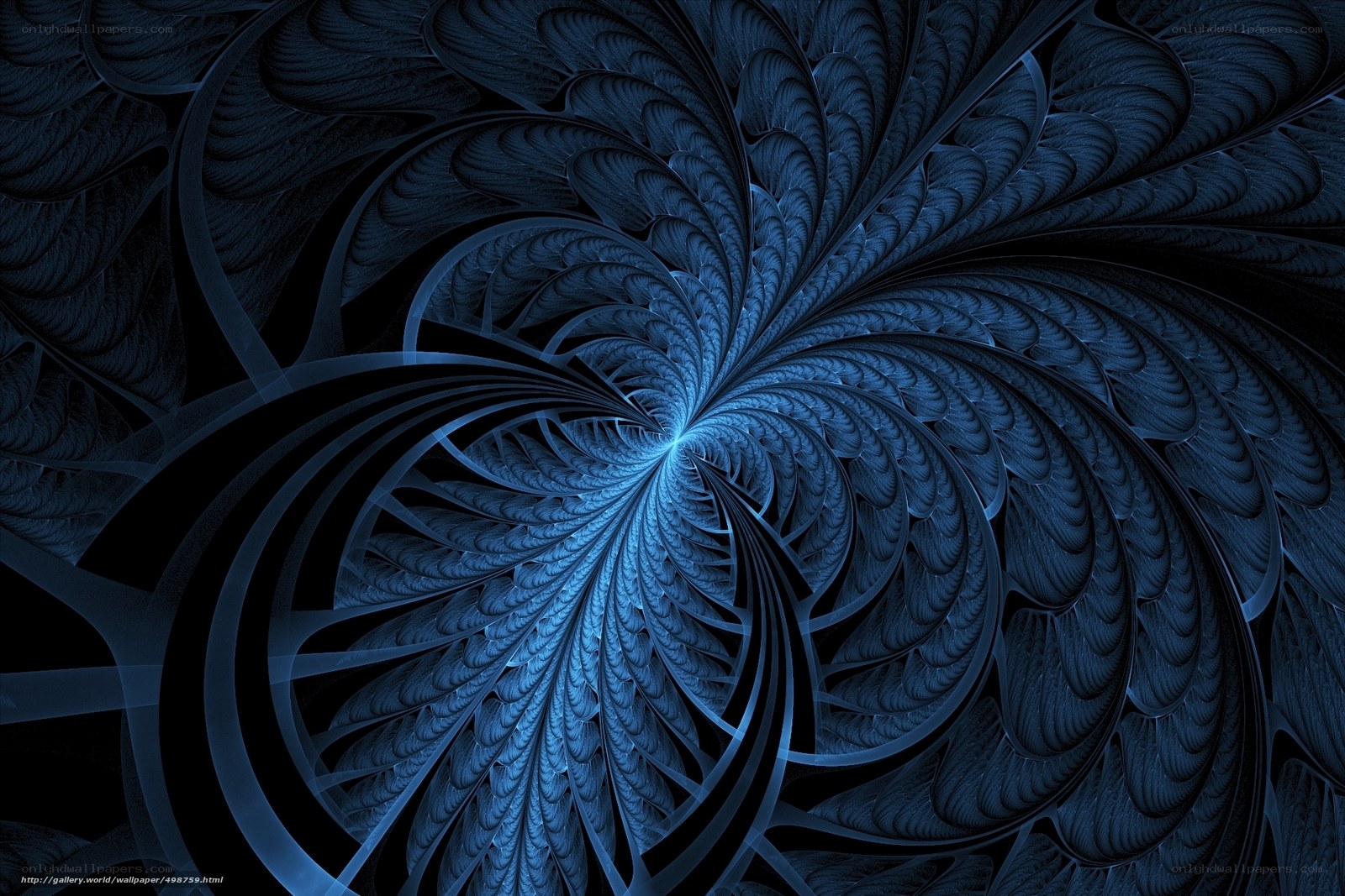 blue fractal spiral pattern