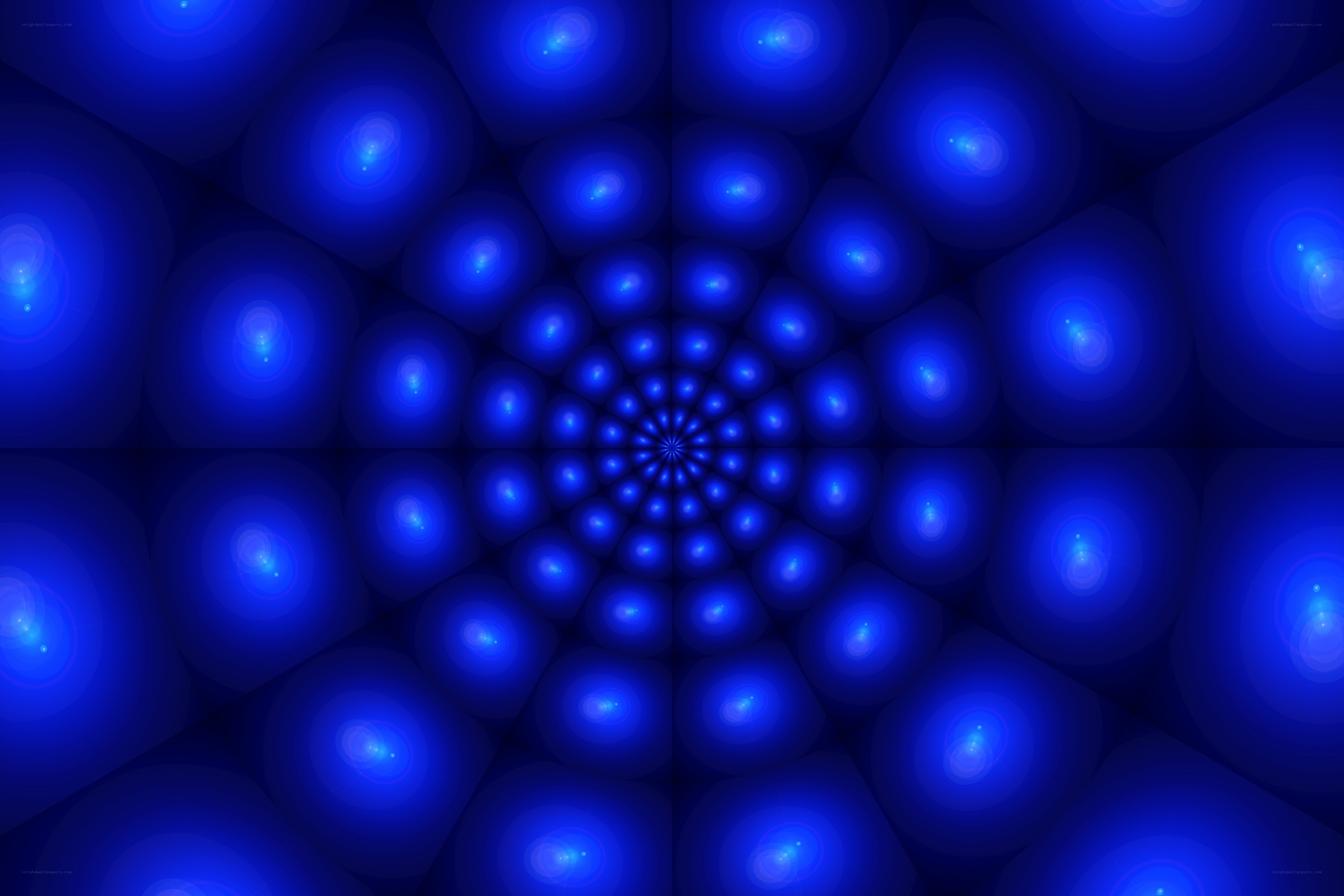 blue fractal spiral pattern