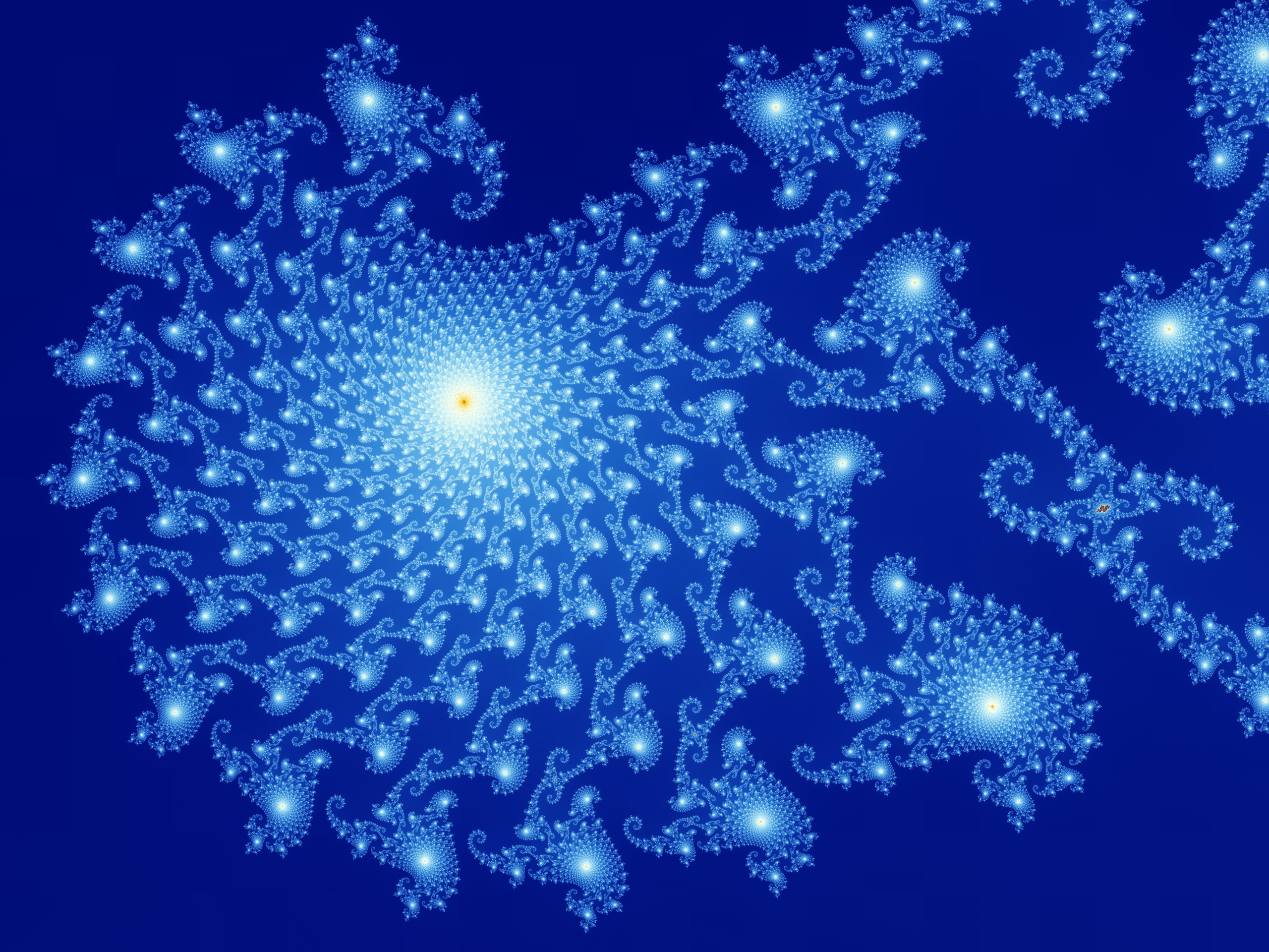 Blue fractal spiral pattern