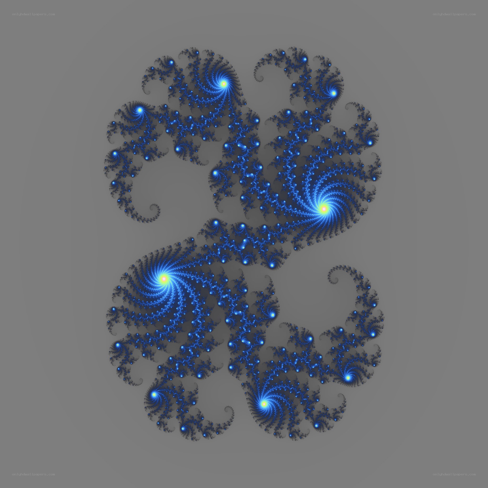 Blue fractal spiral pattern
