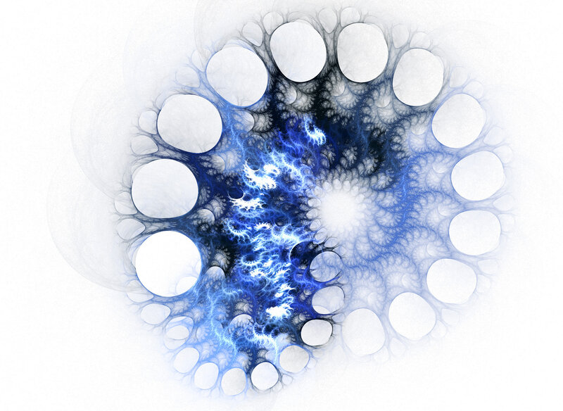 Blue fractal spiral pattern